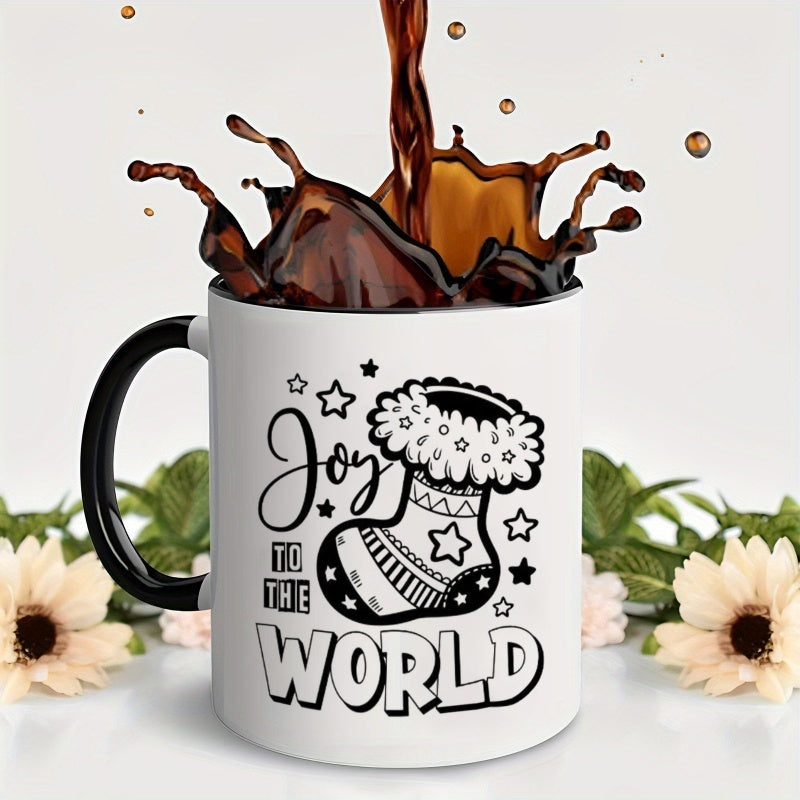 Tailorly Black Accent 11 oz Mug - stocking star patterns