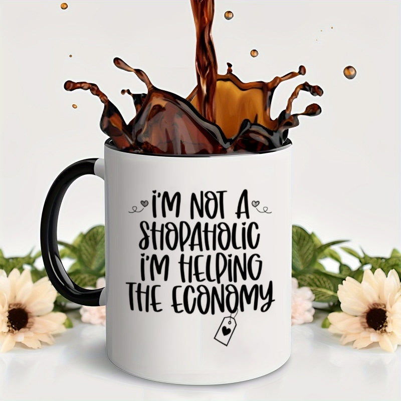 Tailorly Black Accent 11 oz Mug - funny "im not a" "im helping the" humorous shopping quote