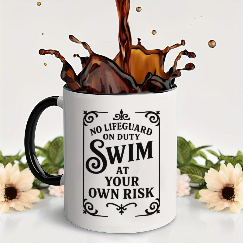 Tailorly Black Accent 11 oz Mug - swim at your own pattern