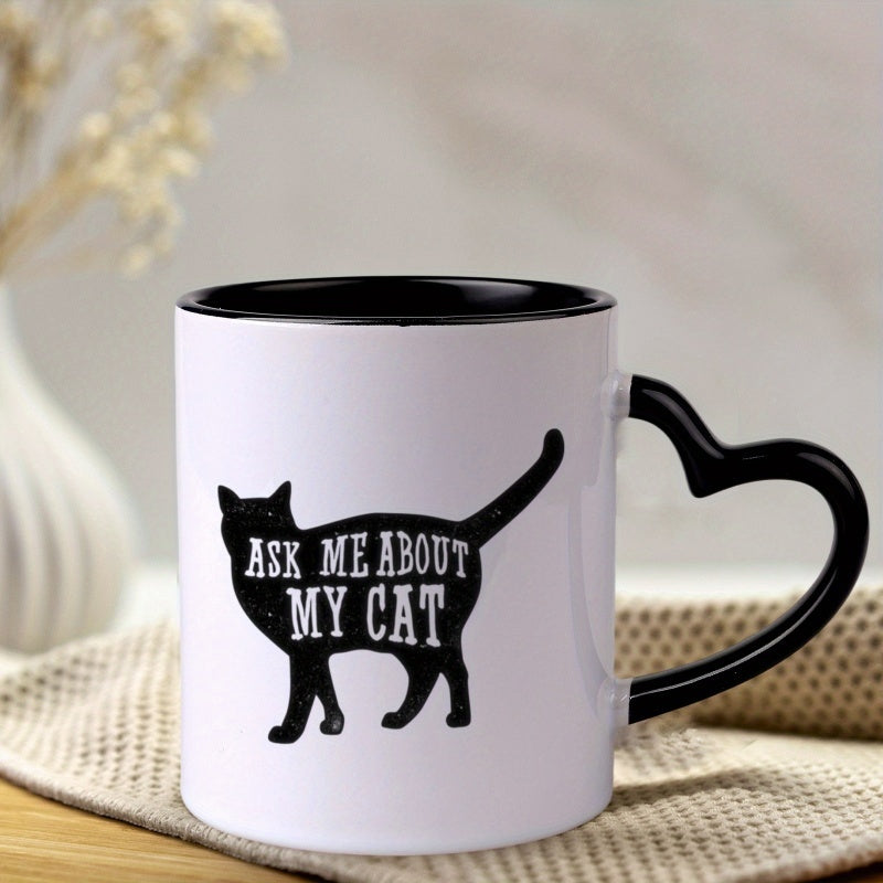 Tailorly Black Accent 11 oz Mug - heart shaped handle