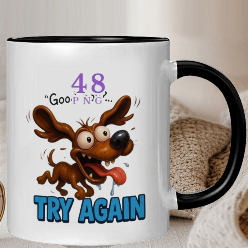 Tailorly Black Accent 11 oz Mug - cartoon style dog