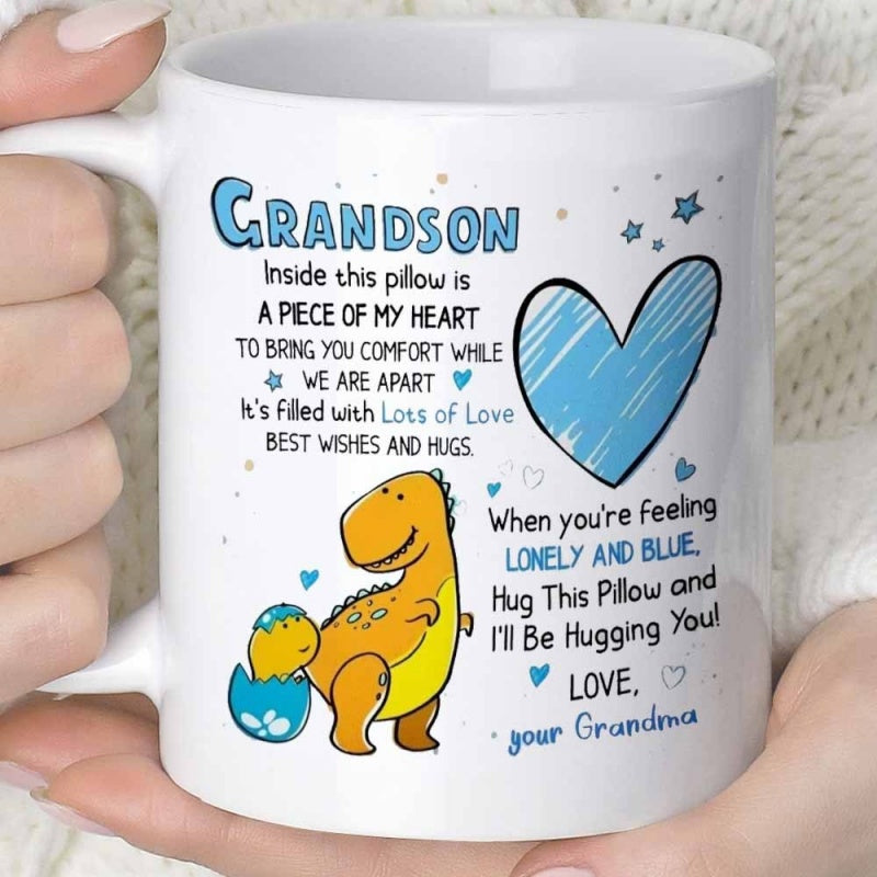 Tailorly White Ceramic 11 oz Mug - unique design for grandsons