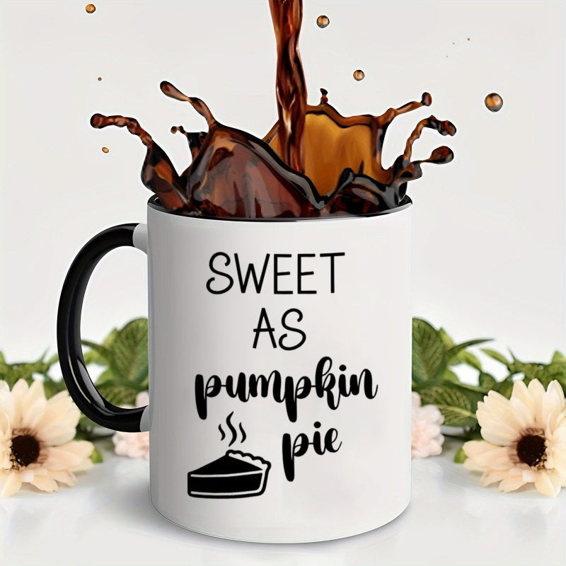 Tailorly Black Accent 11 oz Mug - pie coffee mug graphic ideal for fall and thanksgiving themes