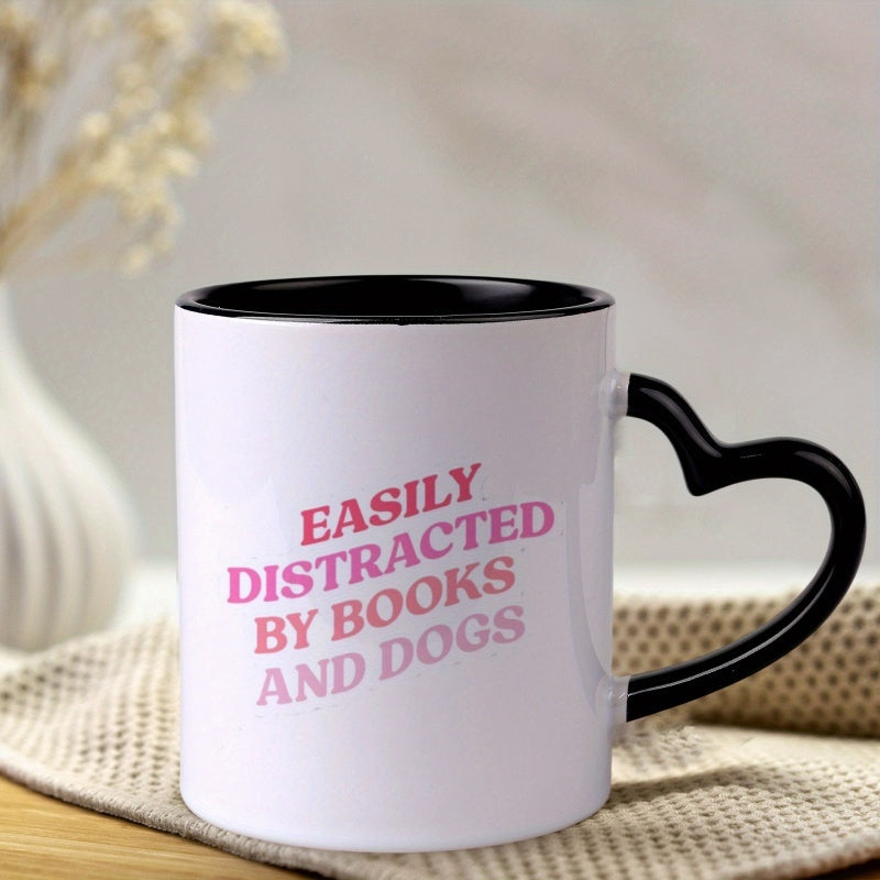 Tailorly Black Accent 11 oz Mug - book dog heart