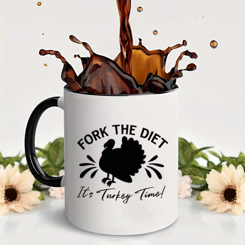 Tailorly Black Accent 11 oz Mug - funny thanksgiving turkey