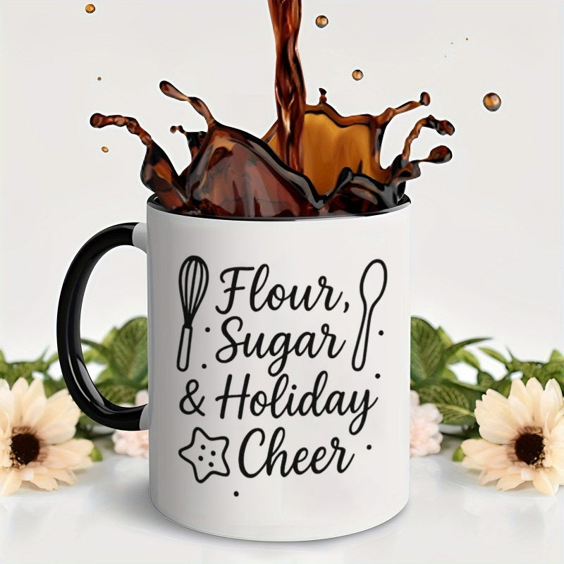 Tailorly Black Accent 11 oz Mug - flour sugar kitchen utensil elements