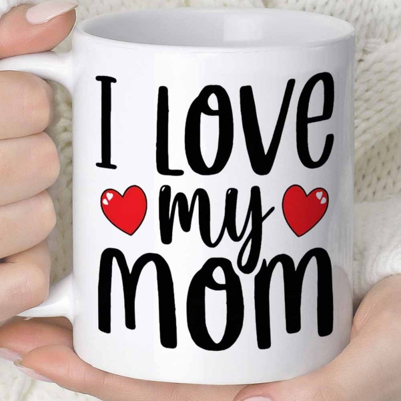 Tailorly White Ceramic 11 oz Mug - hearts