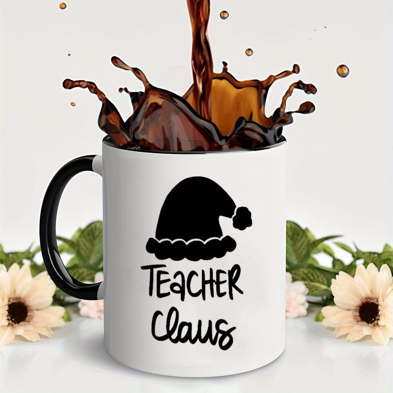 Tailorly Black Accent 11 oz Mug - santa hat
