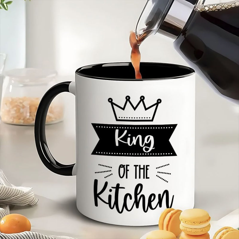 Tailorly Black Accent 11 oz Mug - 1pc 11oz ceramic of the dishwasher microwave safe modern minimalist black coffee cup for home office kitchen coffee