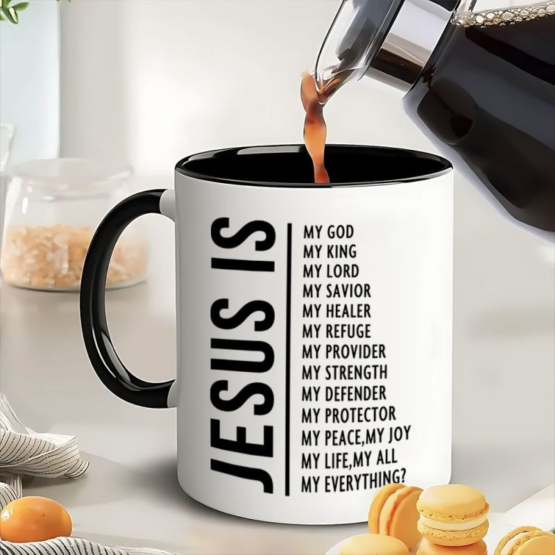 Tailorly Black Accent 11 oz Mug - 1pc 11oz ceramic mug dishwasher and microwave safe durable for home office and kitchen use stylish coffee mug great