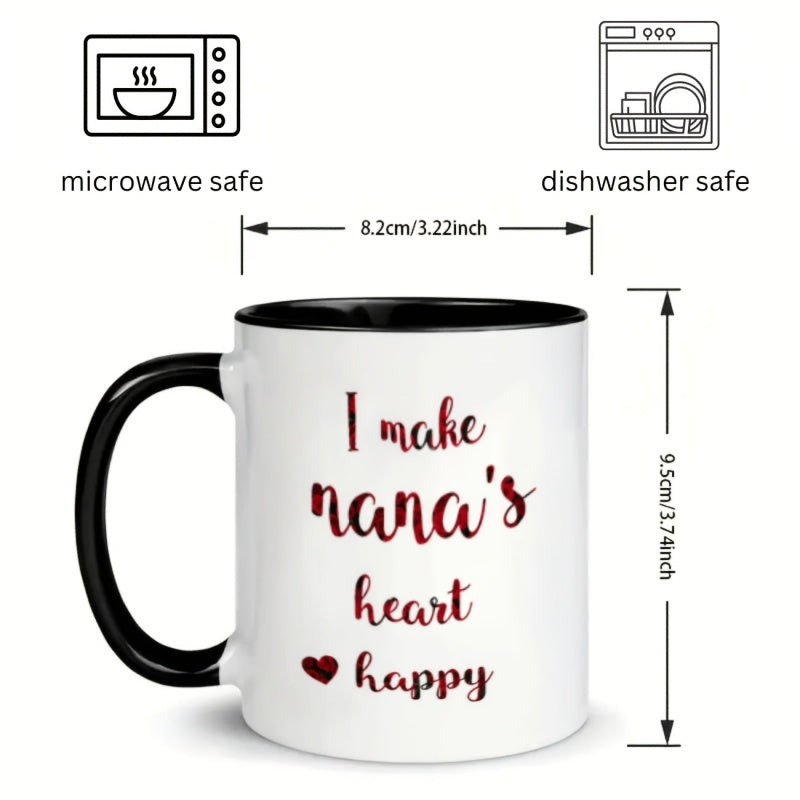 Tailorly Black Accent 11 oz Mug - coffee and cake illustrations