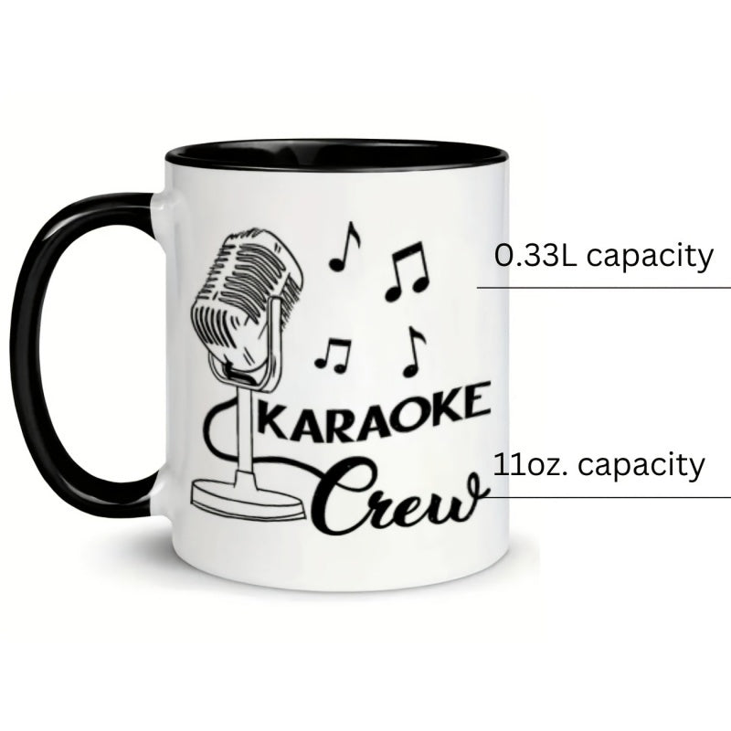 Tailorly Black Accent 11 oz Mug - 1pc 11oz multi purpose cup perfect gift for any holiday1pc microphone shaped ceramic coffee mug 11oz novelty gift for
