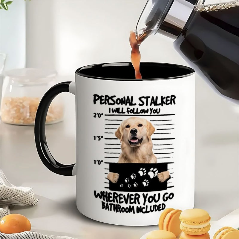 Tailorly Black Accent 11 oz Mug - golden retriever