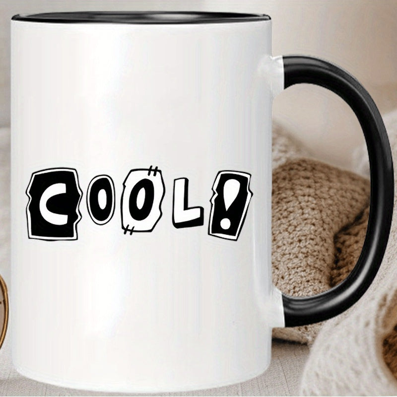 Tailorly Black Accent 11 oz Mug - 1pc ceramic cupcool 11oz ceramic coffee mug reusable insulated travel mug hand wash only men women
