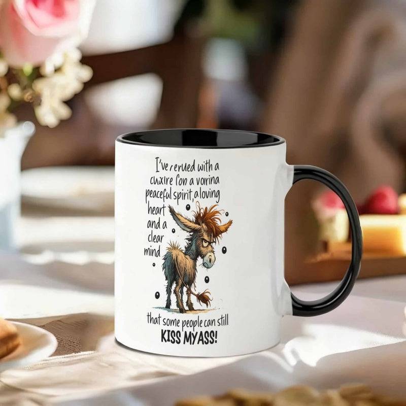 Tailorly Black Accent 11 oz Mug - 1pc 11oz and friendly but some can mug high quality ceramic heat reusable hand wash only ideal for valentines