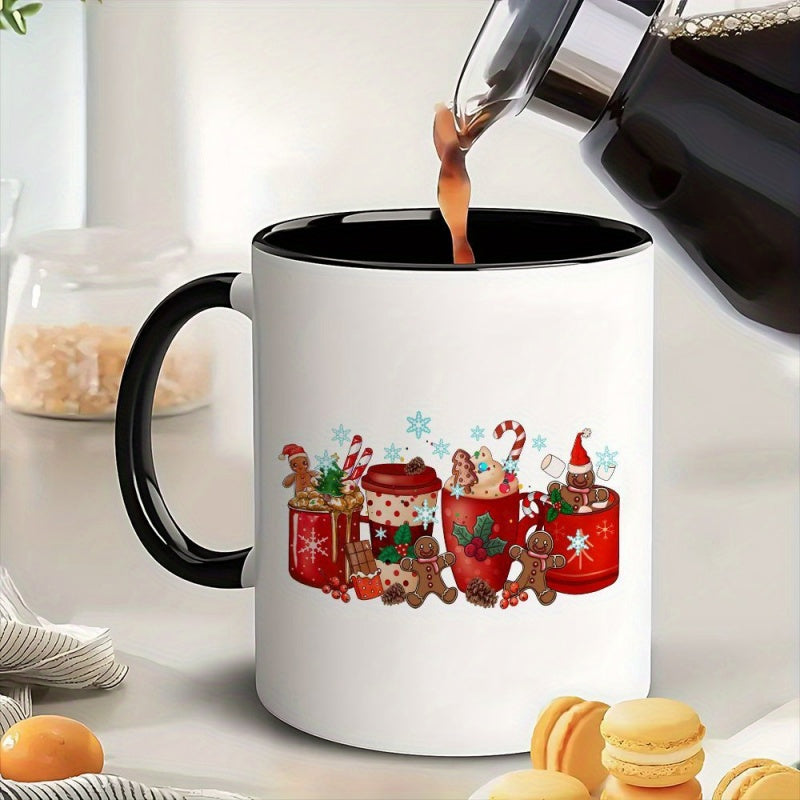 Tailorly Black Accent 11 oz Mug - festive christmas design