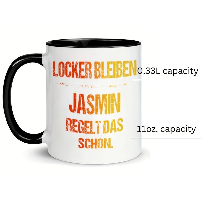 Tailorly Black Accent 11 oz Mug - 1pc 11oz basic cup ideal for simple practical gifting1pcs jasmine rules mug elegant jasmine flower jasmine rules text