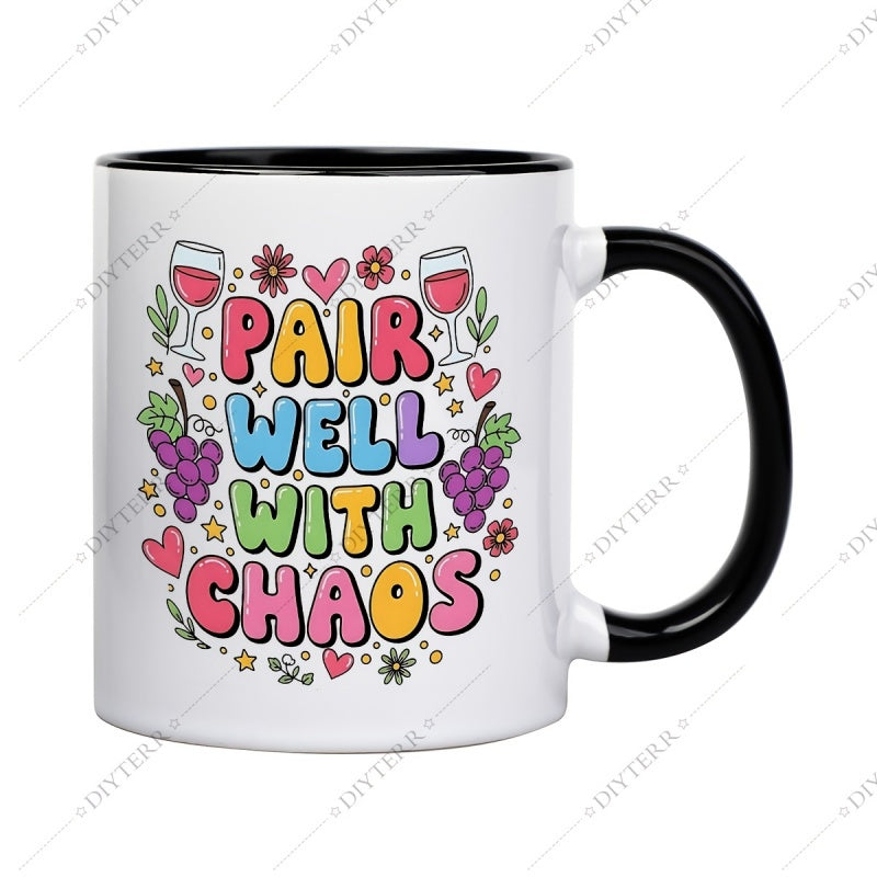 Tailorly Black Accent 11 oz Mug - colorful and fun patterns