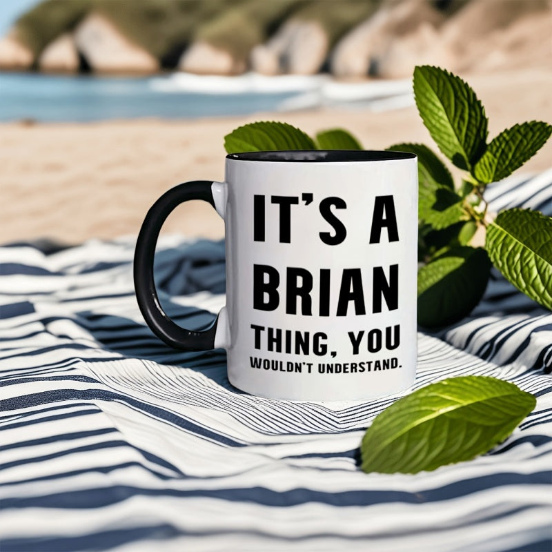 Tailorly Black Accent 11 oz Mug - 1pc ceramic mug ideal for coffee tea hot chocolate thoughtful present for couples keepsake 330ml 11oz for
