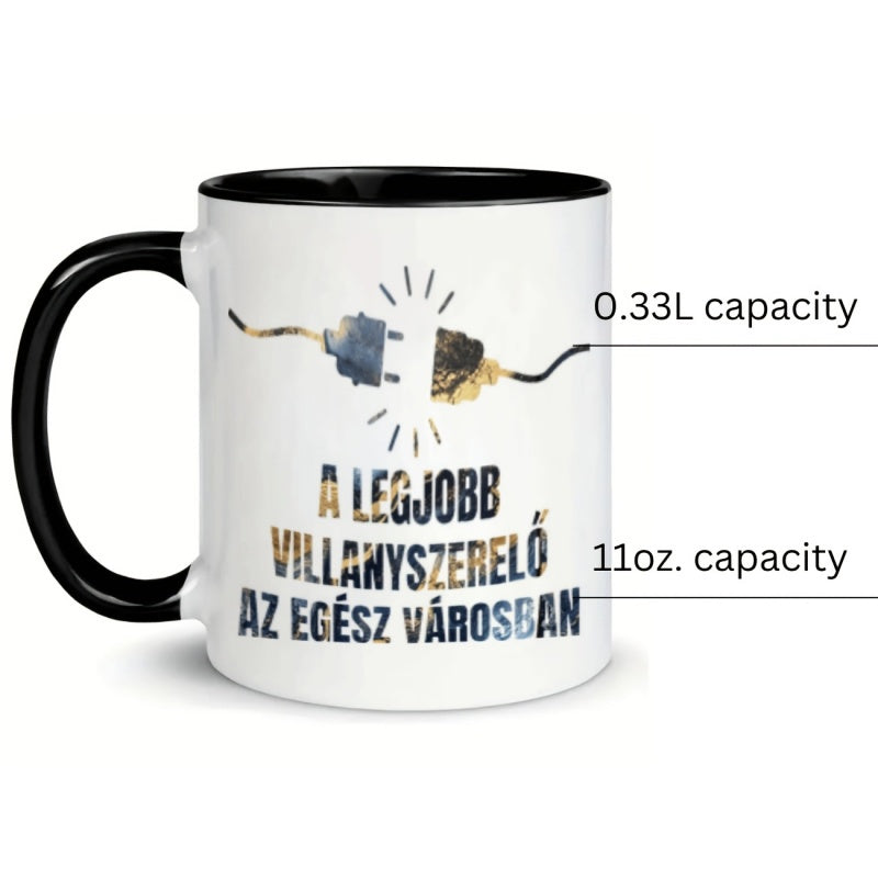 Tailorly Black Accent 11 oz Mug - 1pc 11oz basic cup ideal for easy practical gifting1pc funny plug socket mug 11oz ceramic water cup gift coffee cup