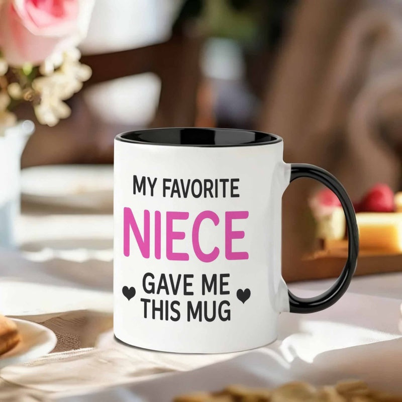 Tailorly Black Accent 11 oz Mug - 1pc ceramic cup for everyday use christmas gifts birthday anniversary gifts 1pc 11oz niece gave me this mug ceramic