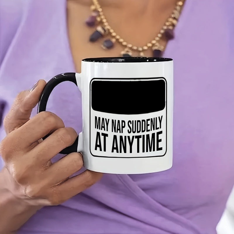Tailorly Black Accent 11 oz Mug - 1pc ceramic text mug 11 ounce reusable hand wash only ideal for hot drinks holidays birthdays christmas summer
