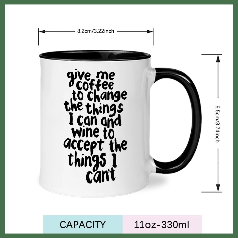 Tailorly Black Accent 11 oz Mug - i can accept the things i cant change