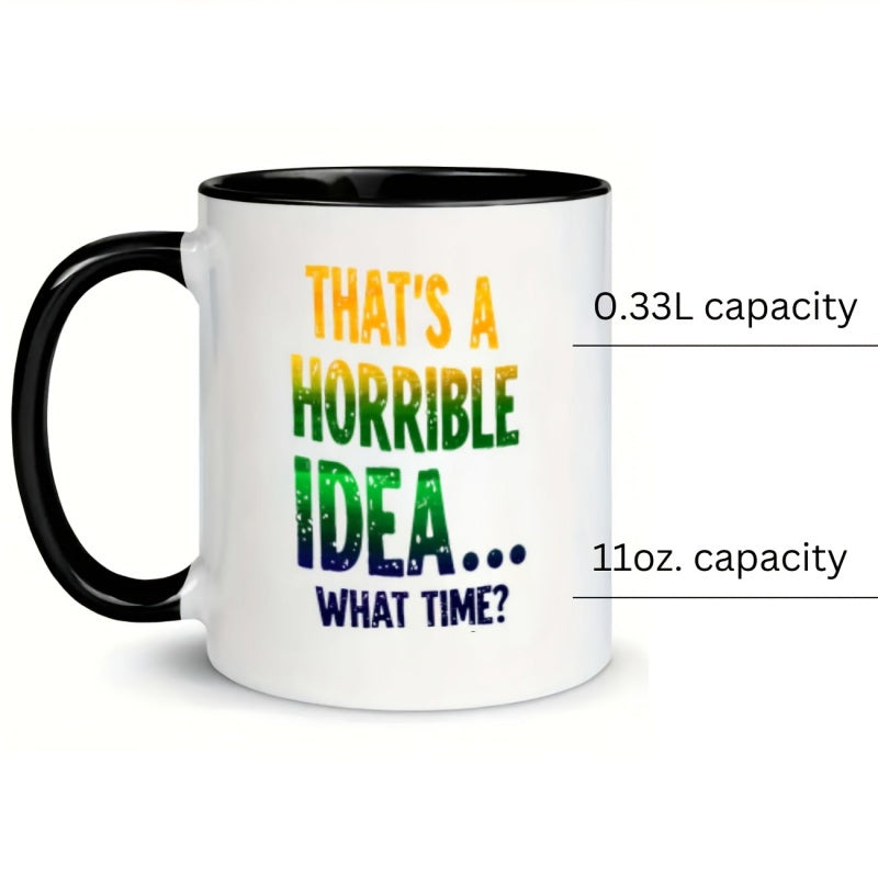 Tailorly Black Accent 11 oz Mug - colorful text humorous