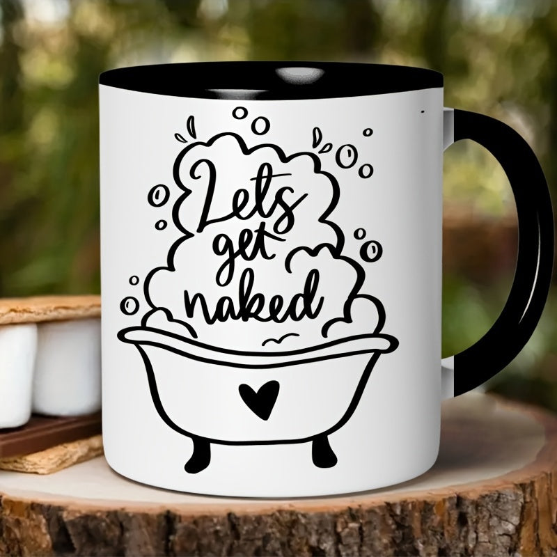 Tailorly Black Accent 11 oz Mug - 1pc ceramic cup11oz ceramic mug cup water bottle reusable 1pc ceramic coffee mug winter drinkware gift safe