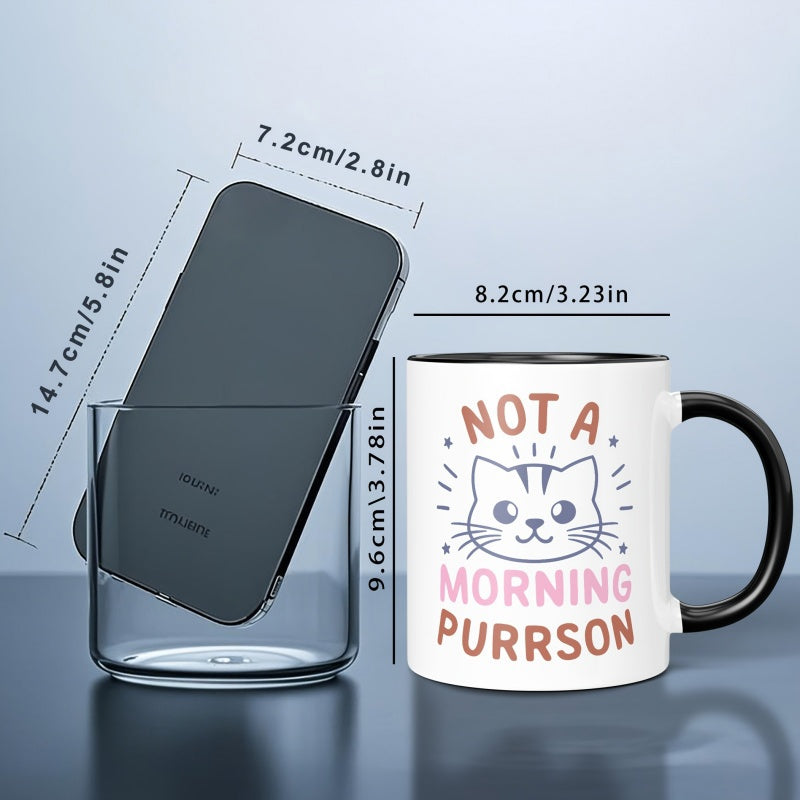 Tailorly Black Accent 11 oz Mug - blue and pink text