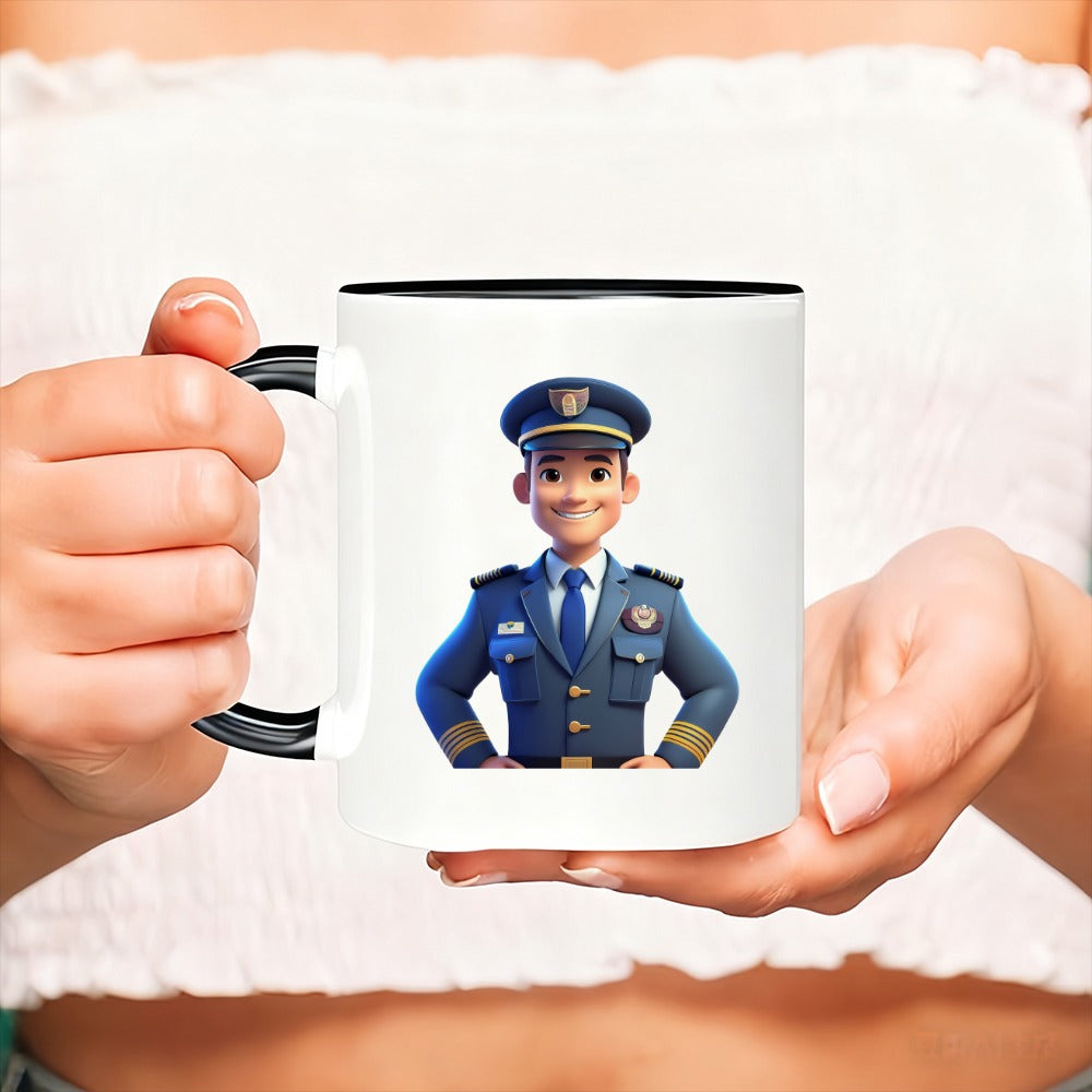 Tailorly Black Accent 11 oz Mug - a single stylish ceramic coffee mug featuring a uniform design ideal for daily use at home or it a great gift for