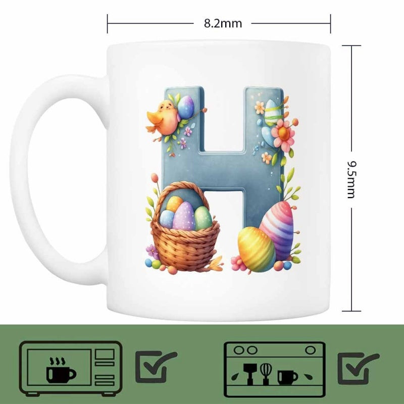 Tailorly White Ceramic 11 oz Mug - chick design adorable spring egg patterns