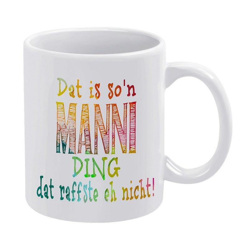 Tailorly White Ceramic 11 oz Mug - colorful text