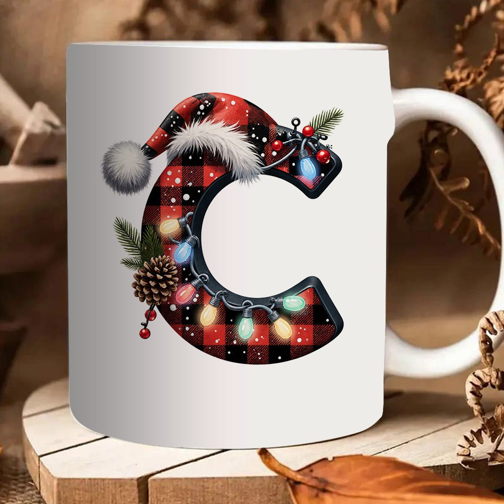 Tailorly White Ceramic 11 oz Mug - 1pc mug coffee cups christmas design coffee mug festive holiday decorative gift for home office party celebration