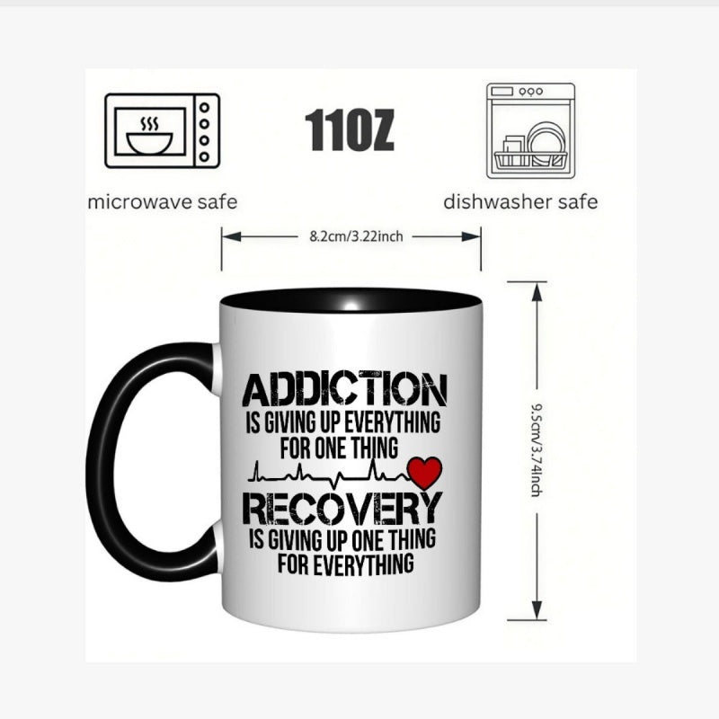 Tailorly Black Accent 11 oz Mug - quotes on recovery