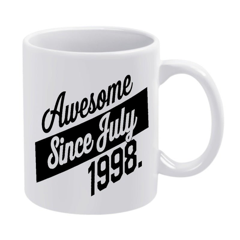 Tailorly White Ceramic 11 oz Mug - awesome july 1998