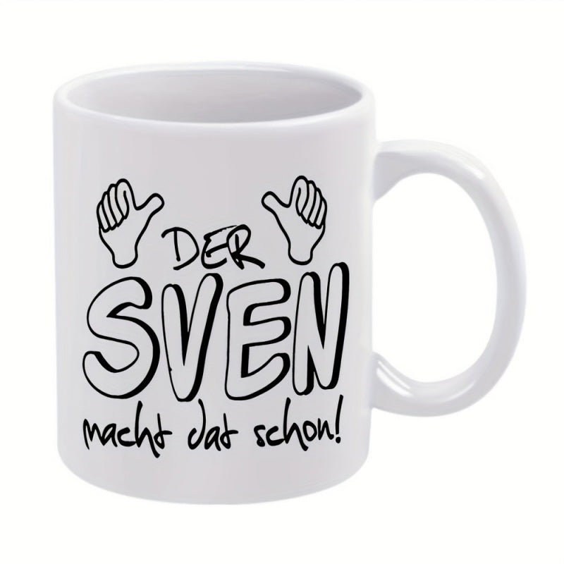 Tailorly White Ceramic 11 oz Mug - hands text
