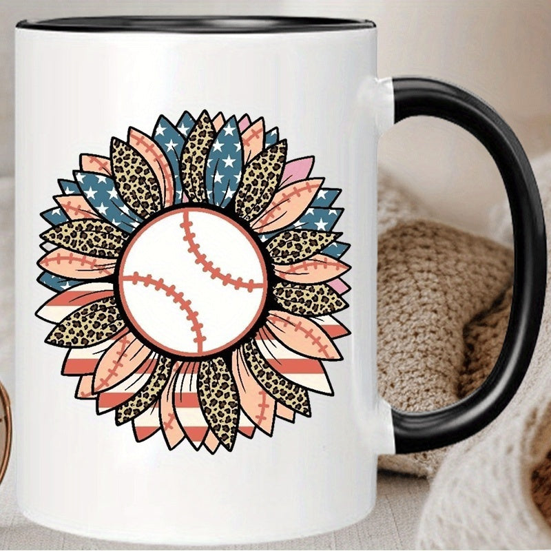 Tailorly Black Accent 11 oz Mug - 1pc water cupa baseball ceramic coffee mug reusable insulated hand wash only men women _ea7b34a6448c4dc7b7d7a7d100f2d2a8