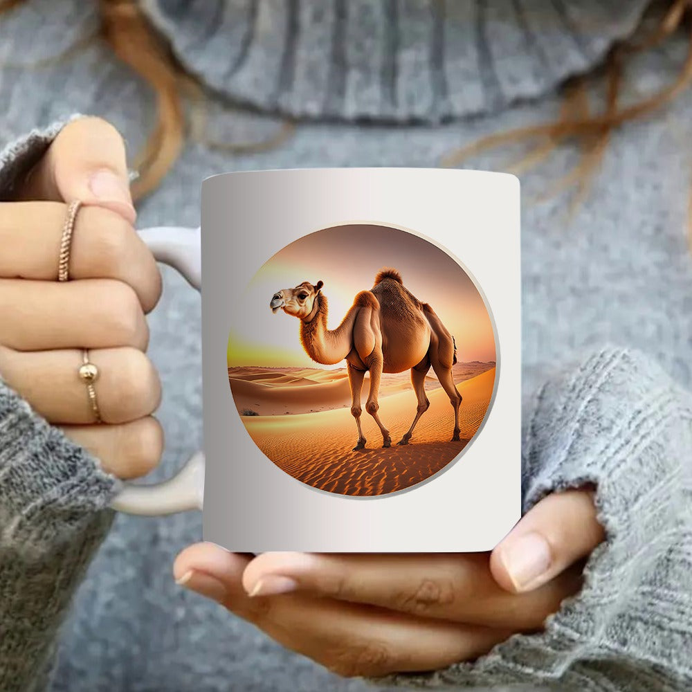 Tailorly White Ceramic 11 oz Mug - sunset scene