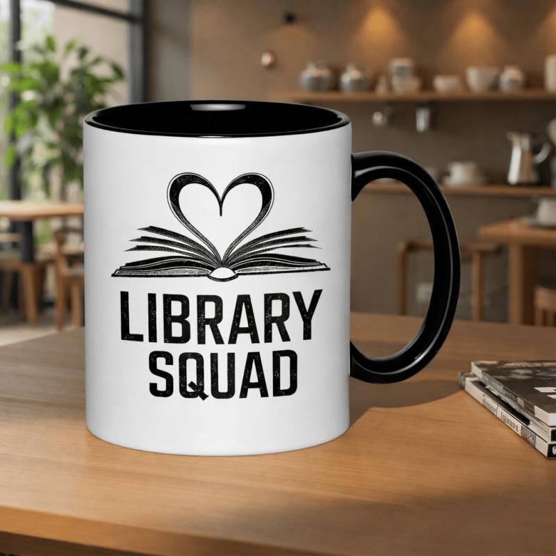 Tailorly Black Accent 11 oz Mug - graphic for book lovers library enthusiasts