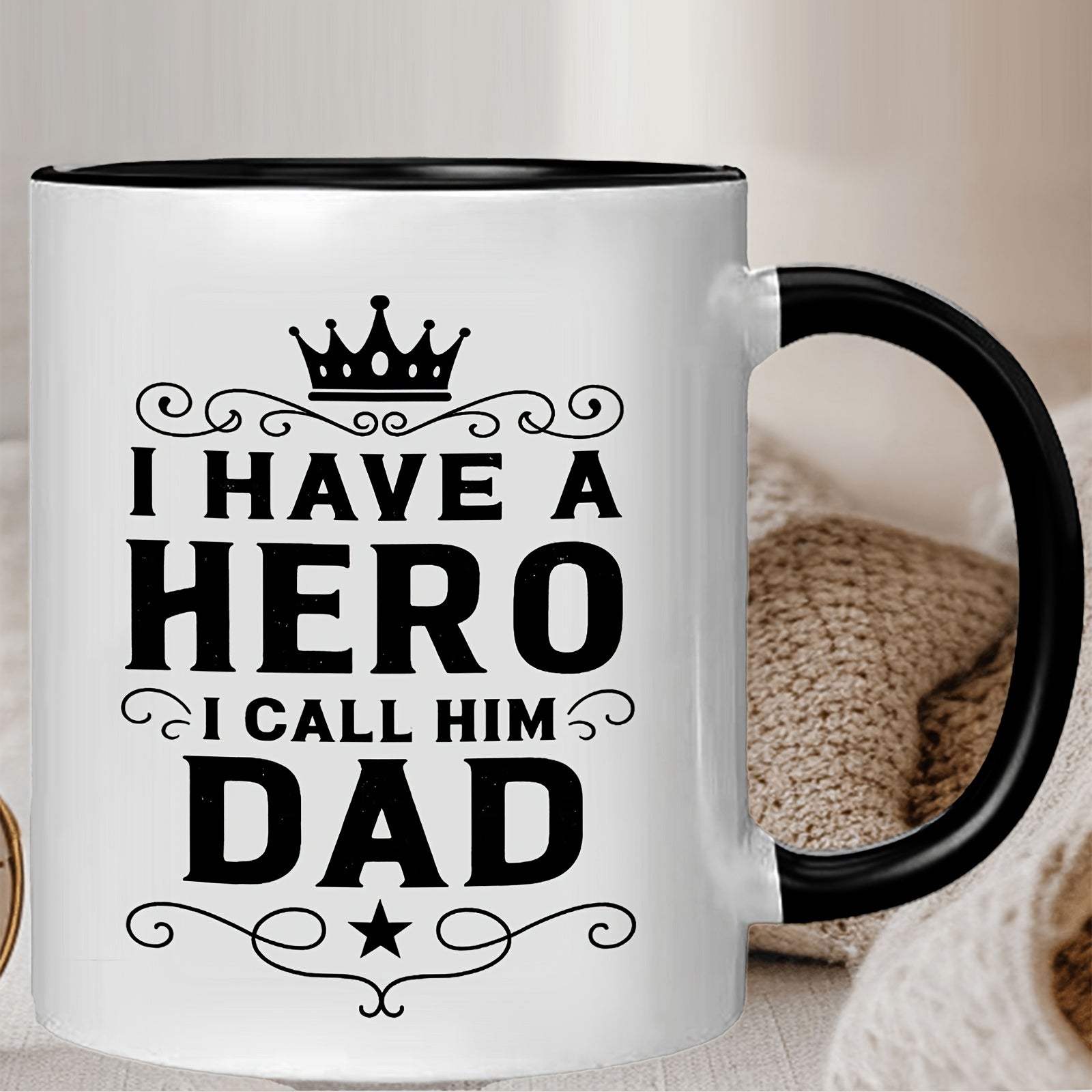 Tailorly Black Accent 11 oz Mug - classic black scroll patterns