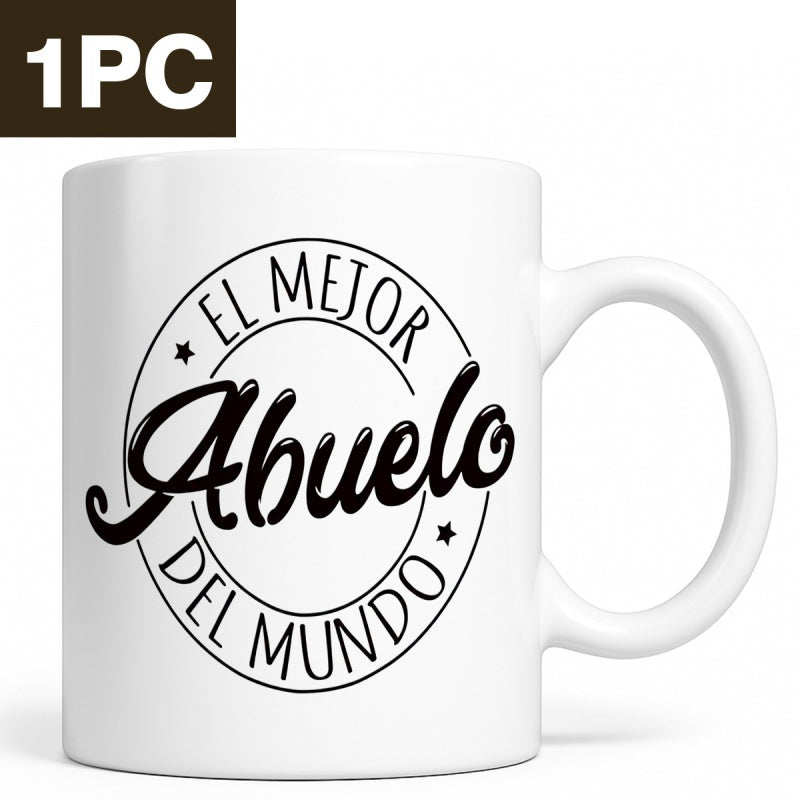 Tailorly White Ceramic 11 oz Mug - the best grandpa in the world badge design