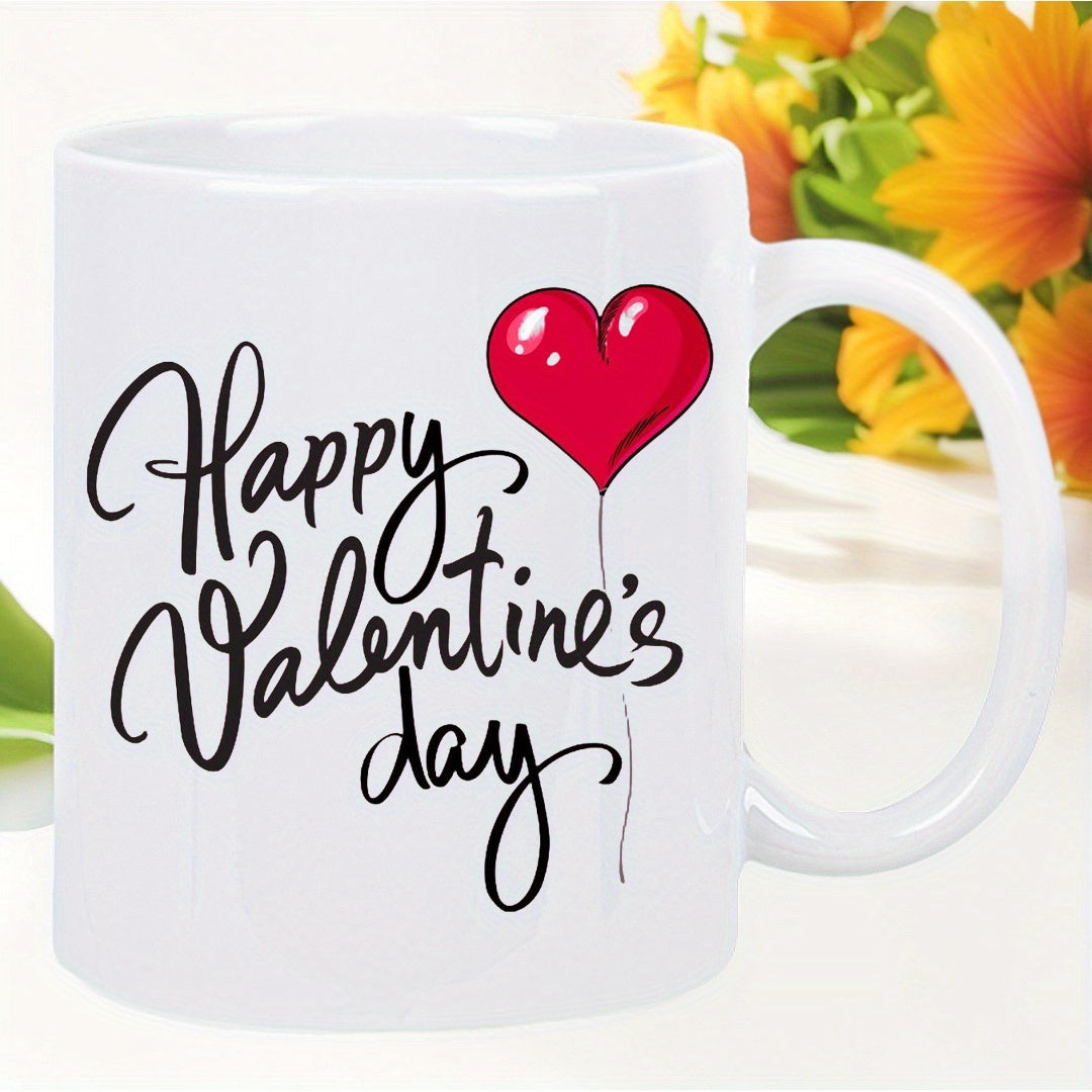 Tailorly Black Accent 11 oz Mug - romantic heart balloon happy valentines day