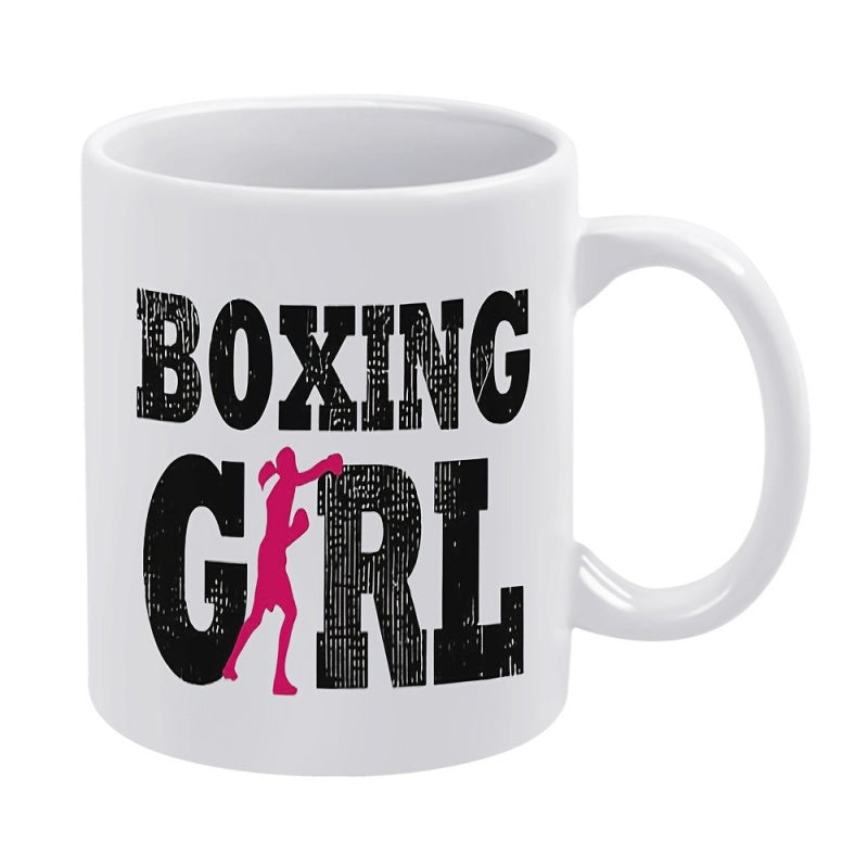 Tailorly White Ceramic 11 oz Mug - 1pc boxing coffee mug 11oz ceramic coffee cups with water cups drinkware birthday gifts holiday