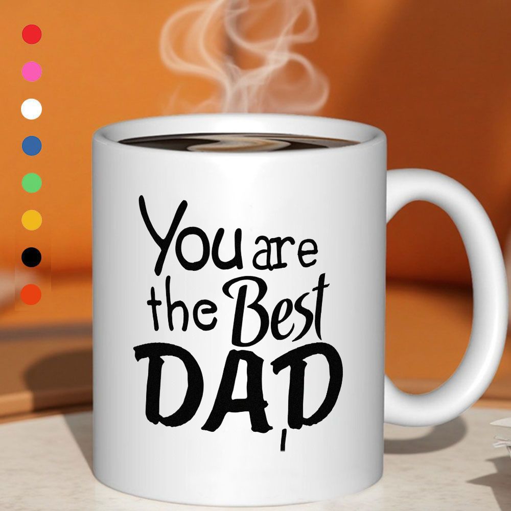 Tailorly White Ceramic 11 oz Mug - message that dad fathers day
