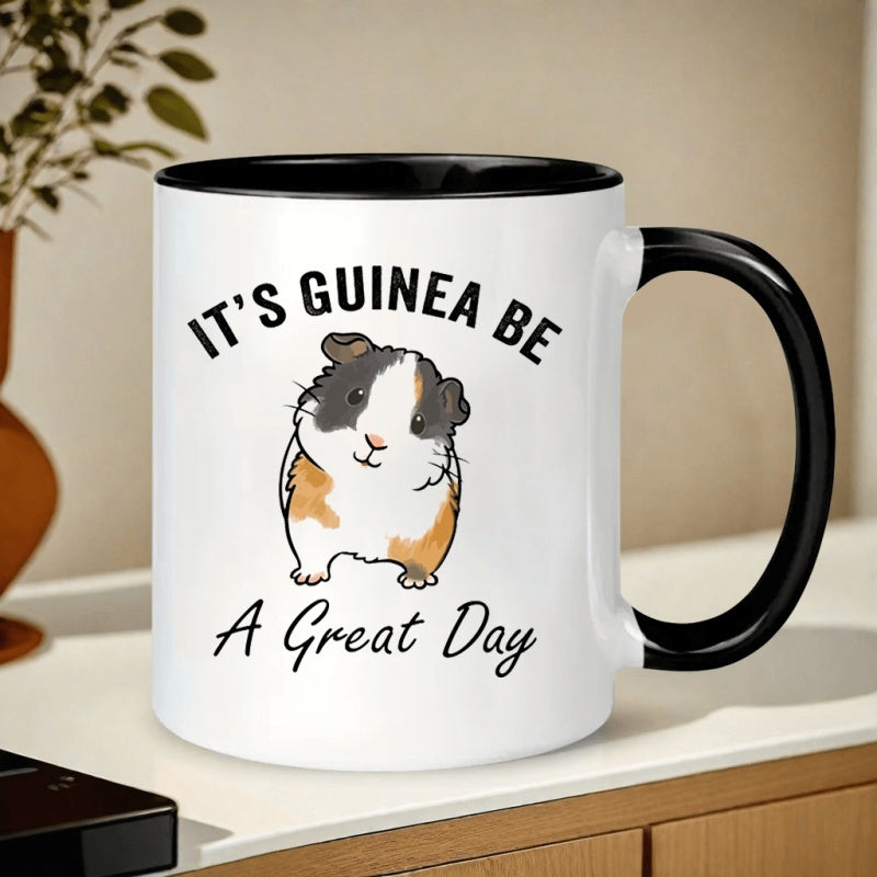 Tailorly Black Accent 11 oz Mug - cute guinea pig