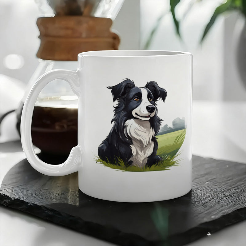 Tailorly White Ceramic 11 oz Mug - cute animal pattern