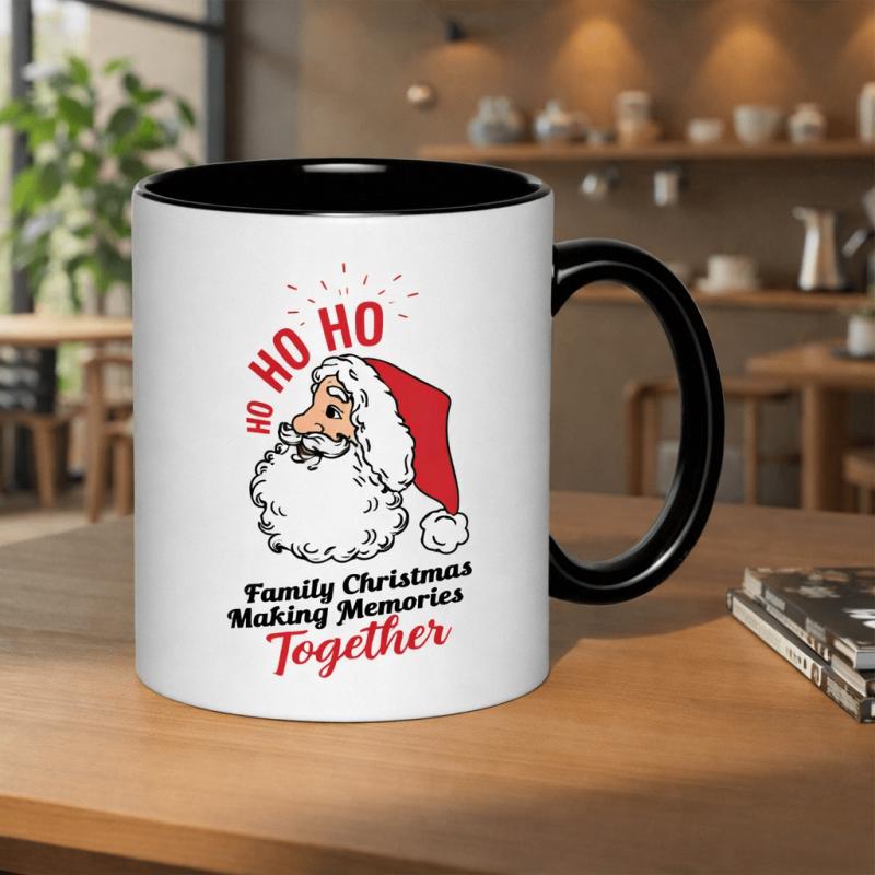 Tailorly Black Accent 11 oz Mug - family christmas text and holiday-themed graphics