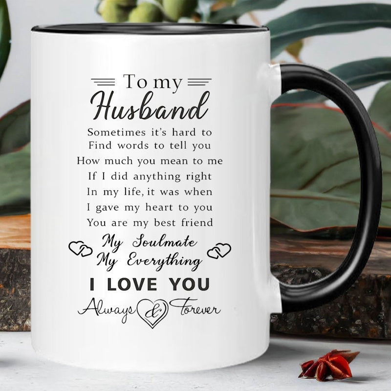 Tailorly Black Accent 11 oz Mug - heart themed with "your heart" text