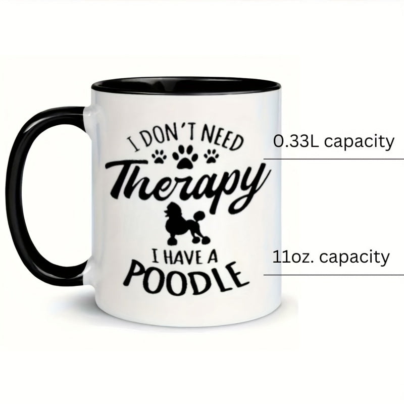 Tailorly Black Accent 11 oz Mug - poodle paw